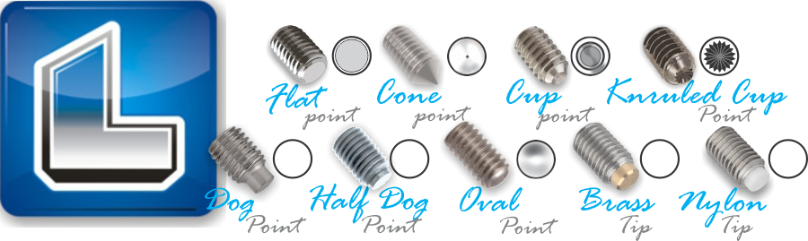 Socket Set Screw Points and tips